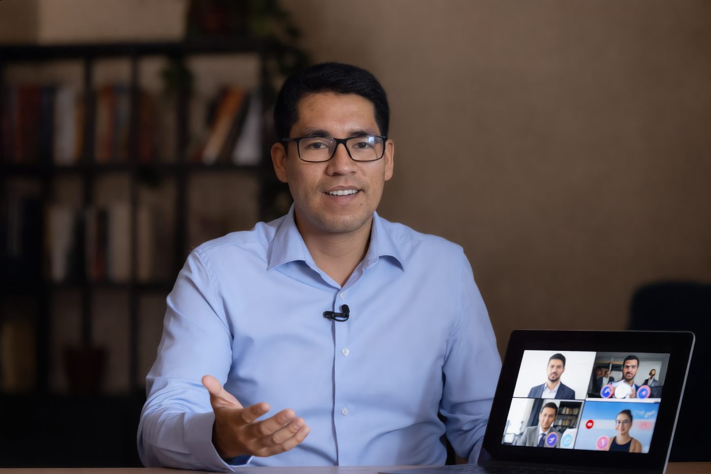 William Heras dictando una clase virtual en vivo